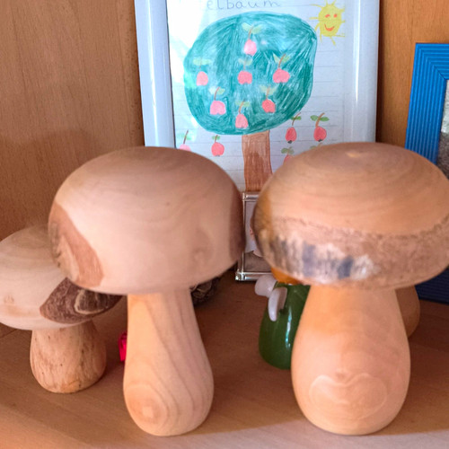 Holzfigur pilz freistehend - pilz,