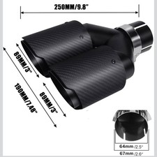 63mm Doppelschalldämpfer Spitze Carbon Auto Auspuffrohr