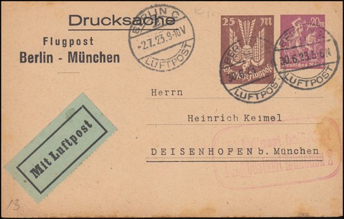 Mit luftpost befördert - mit,