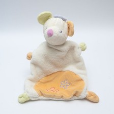 Babyfehn Fehn Maus weiß gelb orange Kuscheltuch, Schmusetuch unbespielt