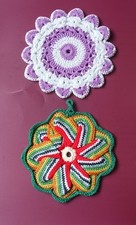 2 Topflappen Handarbeit gehäkelt Ofenlappen Kochlappen Küchenzubehör Küche