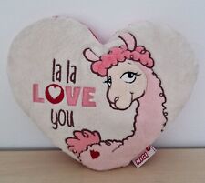 NICI PLÜSCH HERZ KISSEN LAMA LA LA LOVE YOU LIEBE CA. 24 x 20 CM -- UNBESPIELT