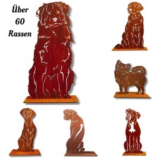 Edelrost Gartenfigur 75cm mit massvier Bodenplatte Rasse 