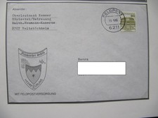 Feldpostbrief , Heeresübung "Fränkischer Schild 1986" Feldpoststempel 6211