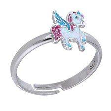 Kinder Ring Einhorn Pferd 925