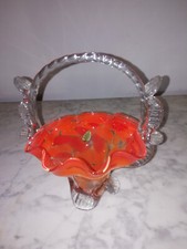 Glas Schale Korb mit Henkel