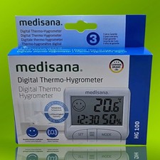 Medisana HG 100 Hygrometer Thermometer digital, Luftfeuchtigkeit & Uhrzeit, weiß