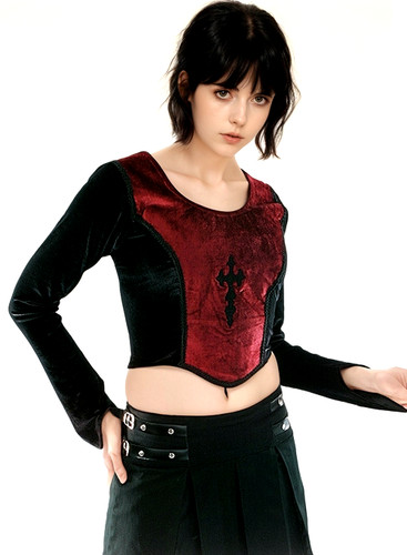 Corsagen top gothic cross - corsagen-top,