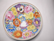 antik Porzellan Schale Dresden RW Richard Wehsener bunte Blumen handgemalt 499 g
