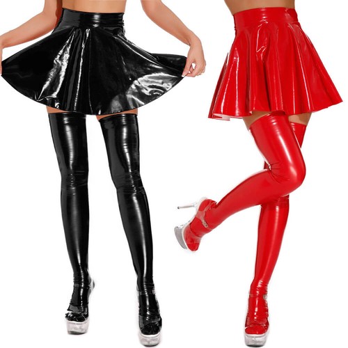 Damen leder rock - rock, wetlook