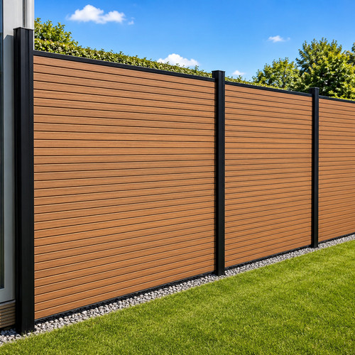 Wpc sichtschutzzaun teak - sichtschutzzaun,