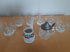 6 Schnapsgläser + Schnapskrugerl Zinndeckel + Schnapspfeife Weisenbach