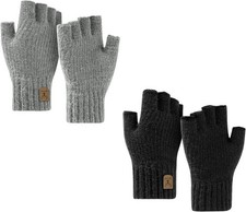 2 Stücke Thermisch Fingerlose Handschuhe Herren,Thermisch Fingerhandschuhe Damen