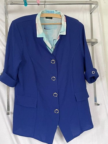 Blusenjacke damen blau xl - blusenjacke,, damen,blau,gr.xl+