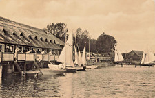 AK DDR - Güstrow / Meckl. Bootshäuser am Inselsee Segelboote  ~ 1962 nach Themar