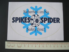 SPIKES SPIDER Sicherheit im Nu Auto Sticker Aufkleber Reklame Werbung