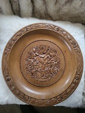  **WUNDERSCHÖNER GESCHNITZTER HOLZTELLER/WANDTELLER** 