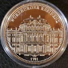 Silbermedaille/Münze, Bayerntaler zur 1500. Jahrfeier, Würzburger Residenz