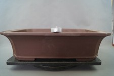 Bonsai Schale groß frostfest Schale unglasiert braun S289 schwere Schale