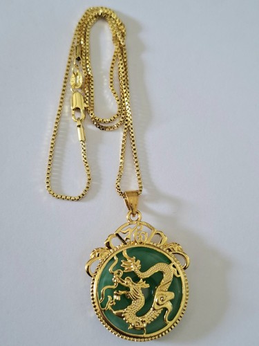 Vergoldete kette mit jade - kette,