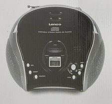 Lenco Radio CD Player SCD-24 Schwarz Silber mit UKW/3,5 mm Klinkenanschluss NEU