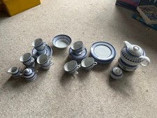 Teeservice Alt Friesland Geschirr weiß-blau komplett für 6 Personen - wie neu