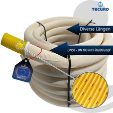 tecuro Drainagerohr, flexibel, gewellt und geschlitzt, mit Filterstrumpf, PVC-U 