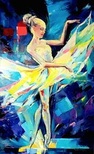 ölgemälde ballerina modern - Ölgemälde,