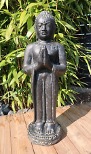 BUDDHA 60CM SCHWARZ SKULPTUR FIGUR STEIN GARTEN TERRASSE ASIA-STONE-KÖLN