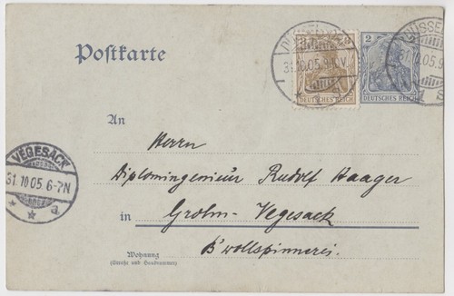 Ganzsache germania mit - 2,