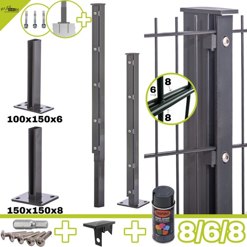 Doppelstabmattenzaun 868 set - doppelstabmattenzaun,