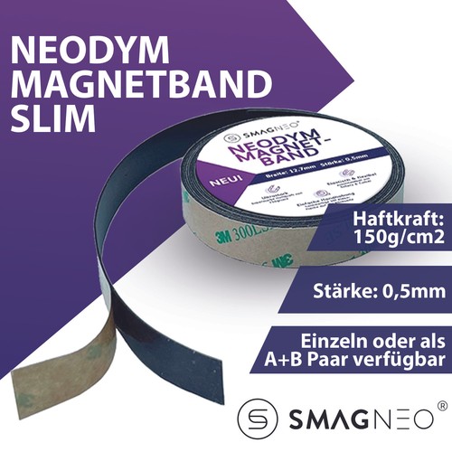 Neodym magnetband super - magnetband, slim