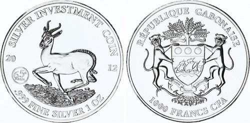Gabun 1000 francs cfa 2012 - gabun,