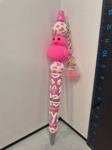 Kugelschreiber ente rosa weiß - kugelschreiber,