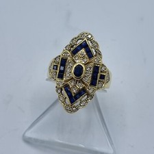 D48# Art Deco Diamant Saphir