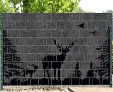 Florenz Forest 2 - Melange mit schwarzen Motivdruck (Wildnis) Zaundruck