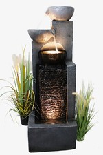 Großer Gartenbrunnen mit LED Beleuchtung Springbrunnen BK843 Terrassenbrunnen
