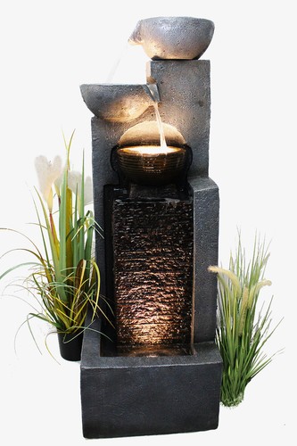 Großer gartenbrunnen mit led - großer,