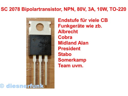 2078 transistor npn 80v - 80v, 3a