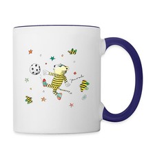Janosch Tiger Spielt Fußball Tasse zweifarbig