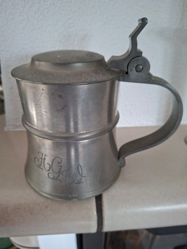 Zinn bierkrug mit - mit, deckel