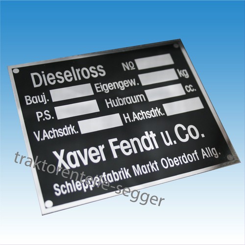 Typenschild fendt dieselross - typenschild,
