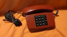 Telefon FeTap 82-2  Vintage Retro Tastentelefon weinrot 80er abschliessbar