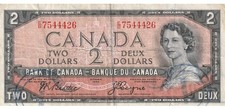 2 Dollar 1954 Kanada Banknote