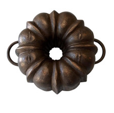 Alte Antike Kuchenform Backform Gusseisen H: 11,9 cm, Durchmesser: 25,9 cm