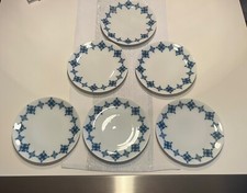 6x Kuchenteller- Brotzeit-Teller*Thomas Porzellan* Medaillon -Weiß/ Blau-60er