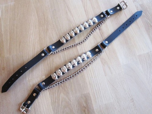 Paar leder stiefelbänder - leder,