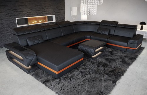 Leder couch sofa - leder,