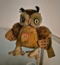 Steiff Eule Uhu Wittie, Knopf, Fahne 4310, Schild