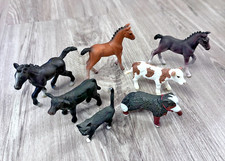 Schleich Tiere Konvolut - 7 Stück - Pferde - Kuh - Kalb - Katze - Hund
